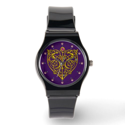 HYPER VALENTINEGOLD CELTIC KNOT HEART Purple Watch
