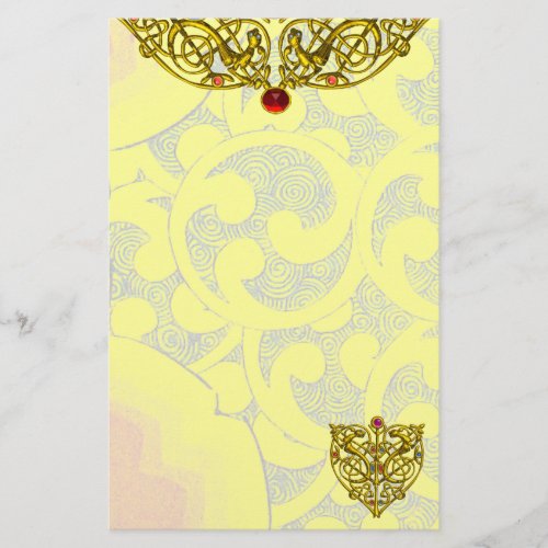 HYPER VALENTINE Gold Celtic Knots Yellow Swirls Stationery