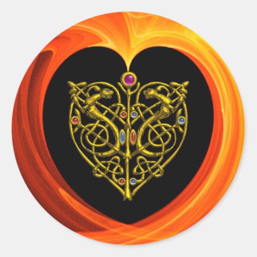 HYPER VALENTINE GOLDEN HEART CLASSIC ROUND STICKER