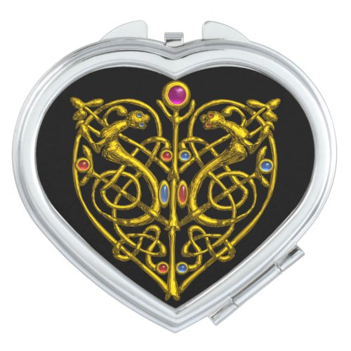 HYPER VALENTINE HEART Gold Celtic Knots Vanity Mirror