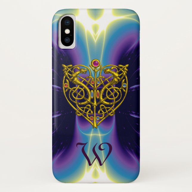 HYPER VALENTINE MONOGRAM  Pink Fuchsia Purple Case-Mate iPhone Case (Back)