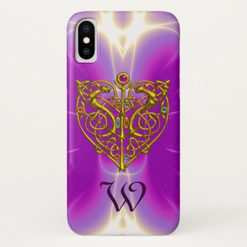 HYPER VALENTINE MONOGRAM  Pink Fuchsia Purple iPhone X Case