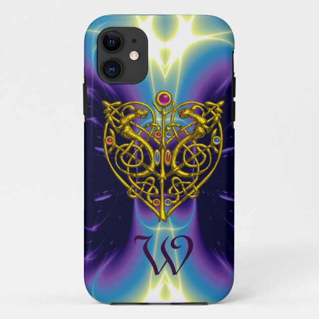 HYPER VALENTINE MONOGRAM  Pink Fuchsia Purple Case-Mate iPhone Case (Back)