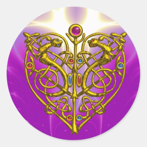 HYPER VALENTINE   Pink Fuchsia Purple Classic Round Sticker