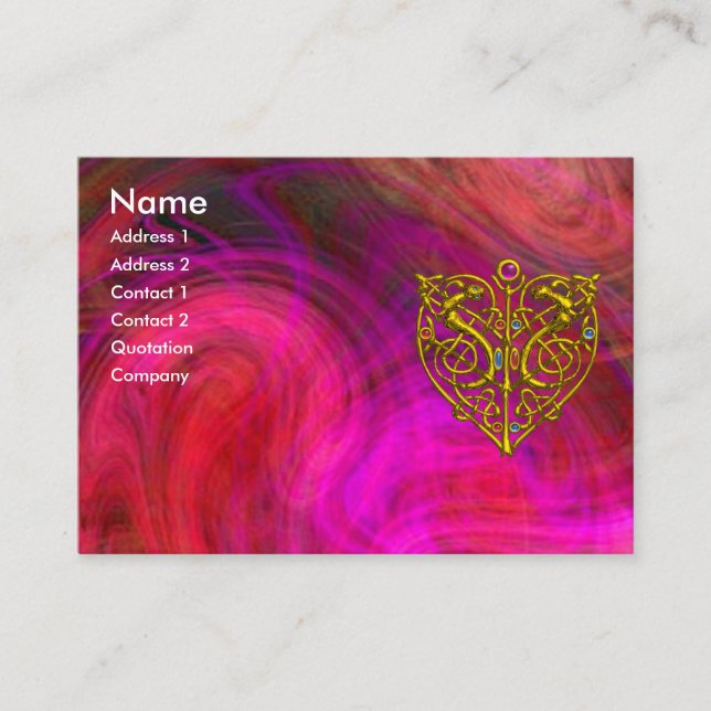 HYPER VALENTINE  ,pink purple red yellow Business Card (Front)