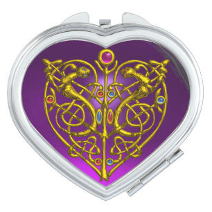 HYPER VALENTINE PURPLE AMETHYST HEART COMPACT MIRROR