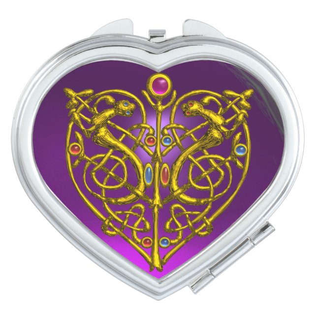 HYPER VALENTINE PURPLE AMETHYST HEART COMPACT MIRROR (Front)