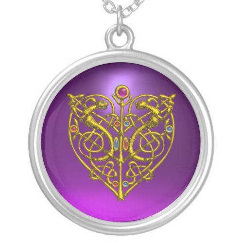 HYPER VALENTINE Purple Amethyst Silver Plated Necklace