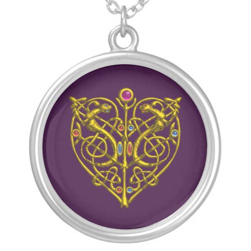 HYPER VALENTINE  purple Silver Plated Necklace
