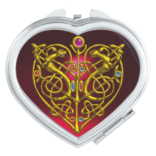 HYPER VALENTINE RED RUBY HEART MAKEUP MIRROR (Front)