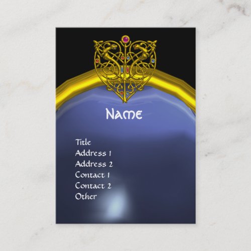 HYPER VALENTINE TOPAZ  MONOGRAM  yellow blue Business Card