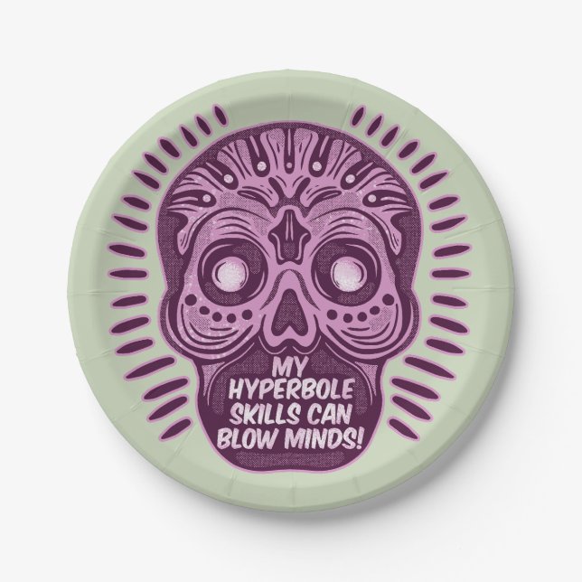 Hyperbole Funny ENGLISH LANGUAGE Paper Plates (Front)