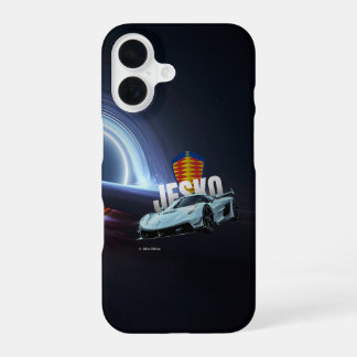 Hypercar in the Void – Surreal Supercar & Black Ho iPhone 16 Case