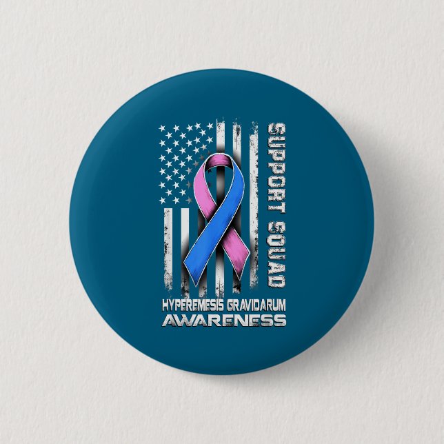 Hyperemesis Awareness Gravidarum Squad Support Mem Button (Front)