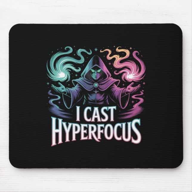 Hyperfocus Magic Spell Gamer Artwork Autism Mage M Mouse Pad (Front)