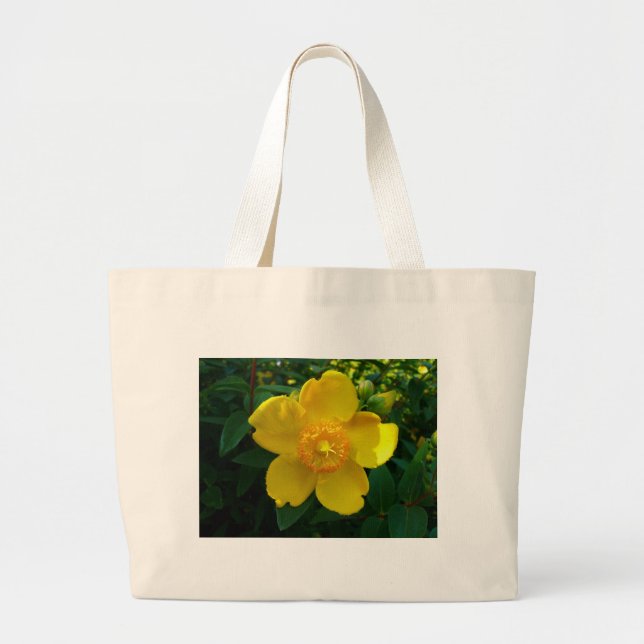Hypericum Hidcote (St. John's Wort) Large Tote Bag (Front)
