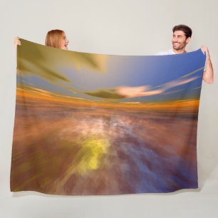 HYPERION WORLD, ALIEN SEASCAPE SKY ,CLOUDS Sci-Fi Fleece Blanket