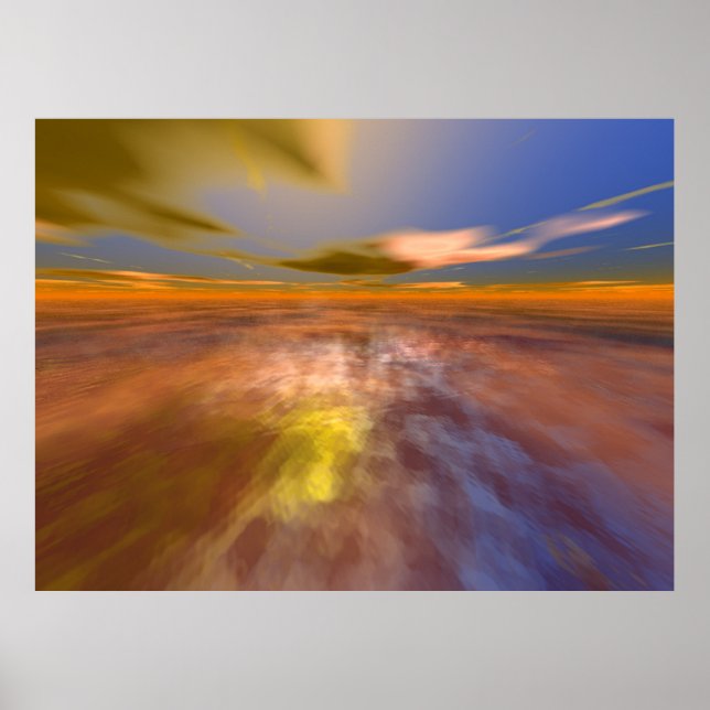 HYPERION WORLD, ALIEN SEASCAPE SKY ,CLOUDS Sci-Fi Poster (Front)