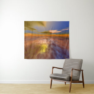 HYPERION WORLD, ALIEN SEASCAPE SKY ,CLOUDS Sci-Fi Tapestry