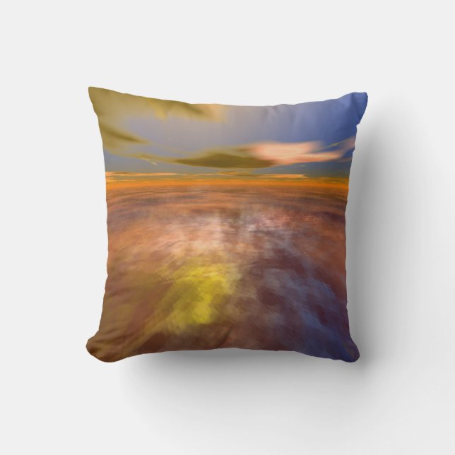 HYPERION WORLD, ALIEN SEASCAPE SKY ,CLOUDS Sci-Fi Throw Pillow (Front)