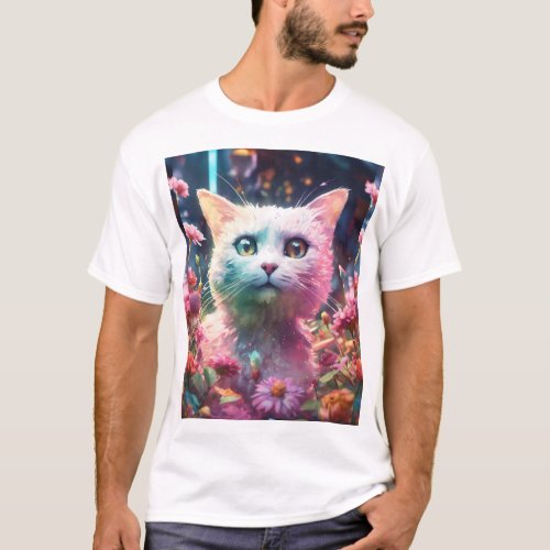 Hyperreal Color Burst Intricate T_Shirt Print