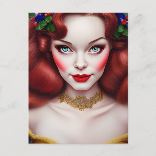 Hyperrealist Snow White Princesss Perfect Facial  Postcard