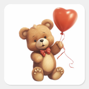 hyperrealistic Teddy Bear Square Sticker