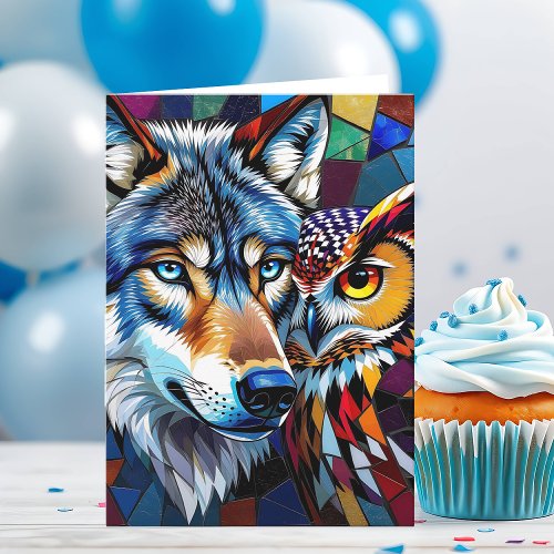 Hyperreaslistic Wolf and Owl | Happy Birthday