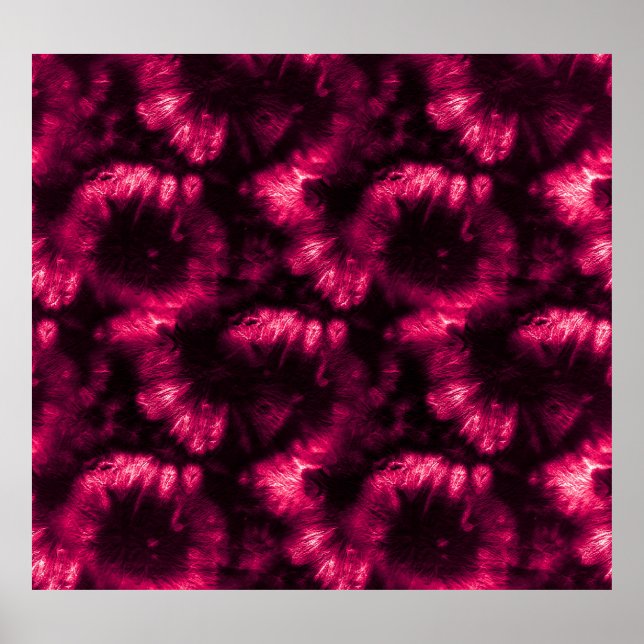Hypno Pink Shibori Spiral Design Poster (Front)
