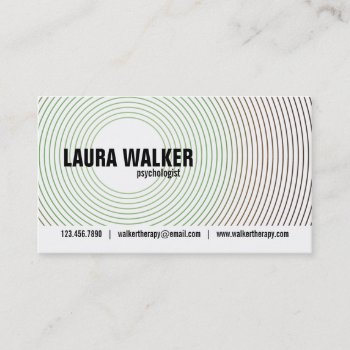 Hypnosis Circles - Green Business Card by fireflidesigns at Zazzle