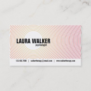 Hypnosis Circles - Orange Business Card by fireflidesigns at Zazzle