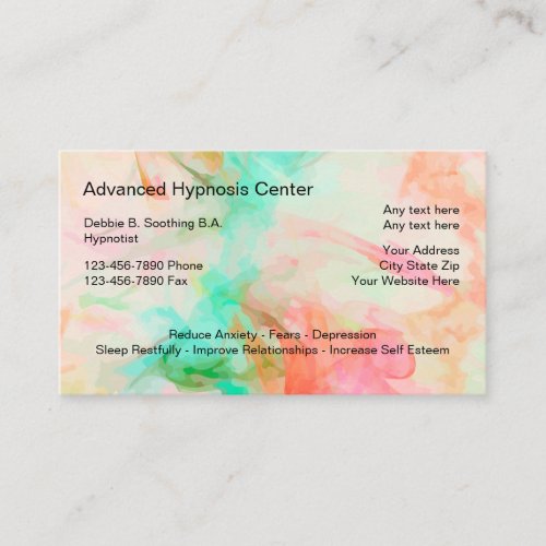 Hypnosis Mental Health Appointment Business Cards