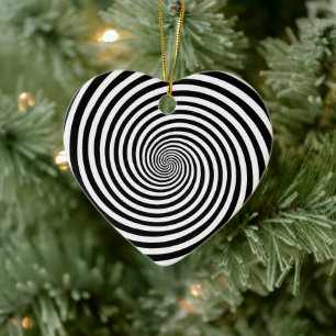Hypnosis Spiral Heart Shape Ceramic Ornament