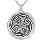 Hypnosis Spiral Silver Plated Necklace at Zazzle