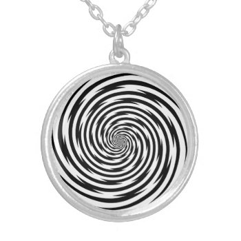 Hypnosis Spiral Silver Plated Necklace by pomegranate_gallery at Zazzle