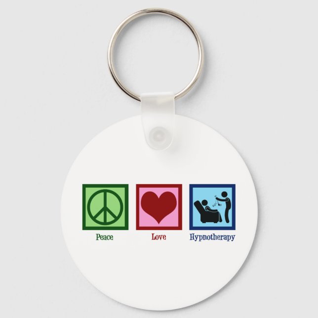 Hypnotherapist Peace Love Hypnotherapy Keychain (Front)