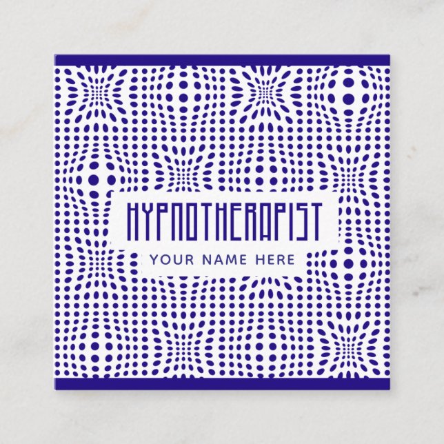 Hypnotherapist Therapy Hypnotist Social Media Blue Square Business Card (Front)