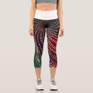 Hypnotic 3D Mandala Vortex Capri Leggings
