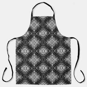 Hypnotic Abstract Black And White Modern Art Apron