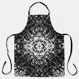 Hypnotic Abstract Black And White Modern Art Apron
