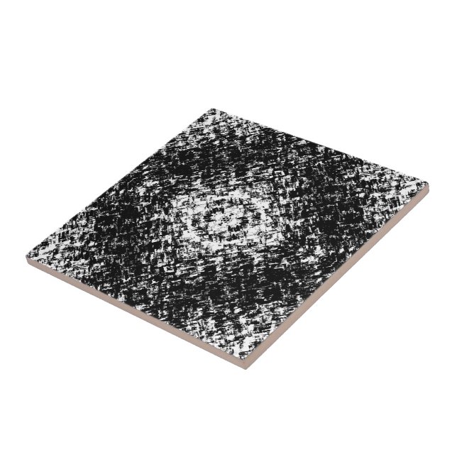 Hypnotic Abstract Black And White Modern Art Ceramic Tile (Side)