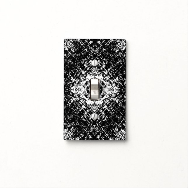 Hypnotic Abstract Black And White Modern Art Light Switch Cover (In Situ)