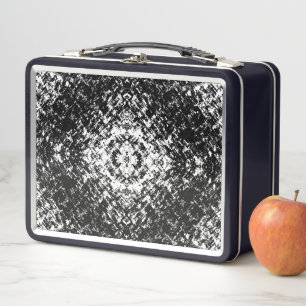 Hypnotic Abstract Black And White Modern Art Metal Lunch Box