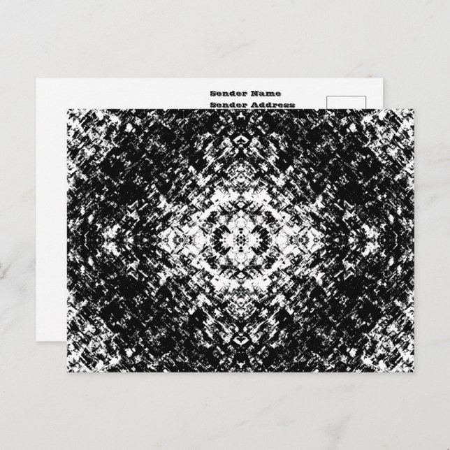 Hypnotic Abstract Black And White Modern Art Postcard (Front/Back)