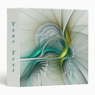 Hypnotic Abstract Golden Turquoise Teal Fractal 3 Ring Binder