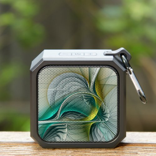 Hypnotic Abstract Golden Turquoise Teal Fractal Bluetooth Speaker