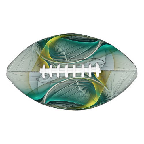 Hypnotic Abstract Golden Turquoise Teal Fractal Football