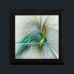 Hypnotic Abstract Golden Turquoise Teal Fractal Gift Box<br><div class="desc">Fractal Art,  modern and abstract.
Design for your wooden jewelry gift and keepsake box and more.</div>
