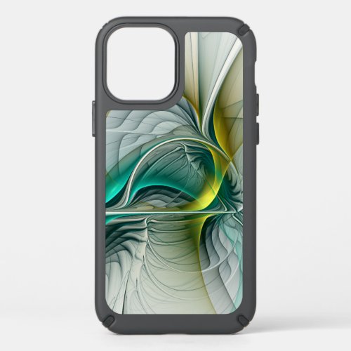 Hypnotic Abstract Golden Turquoise Teal Fractal Speck iPhone 12 Case