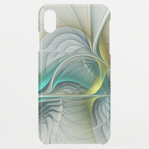 Hypnotic Abstract Golden Turquoise Teal Fractal iPhone XS Max Case